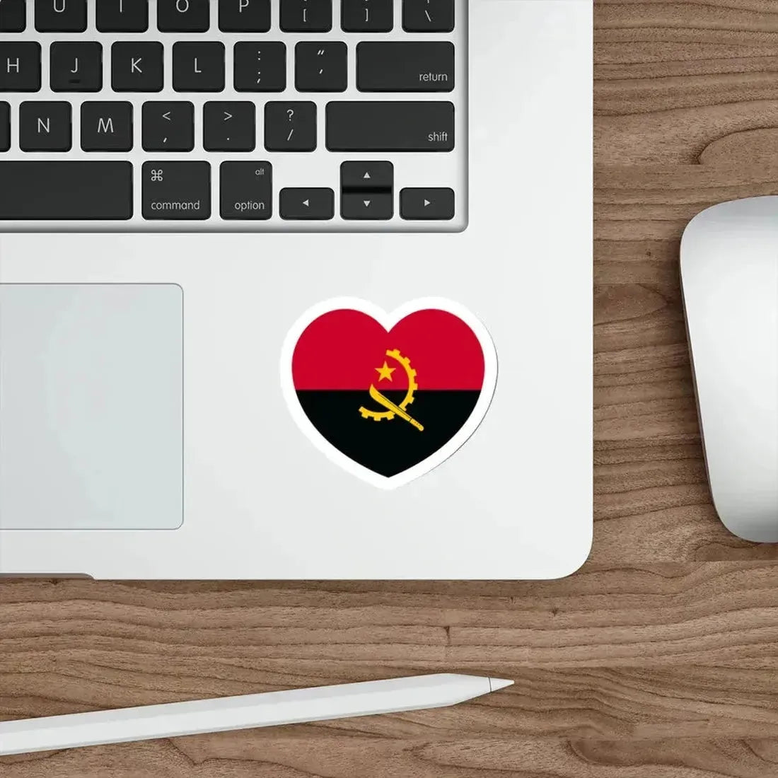 Heart Flag of Angola - STICKER Vinyl Die-Cut Decal - The Sticker Space