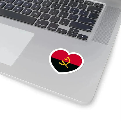 Heart Flag of Angola - STICKER Vinyl Kiss-Cut Decal - The Sticker Space