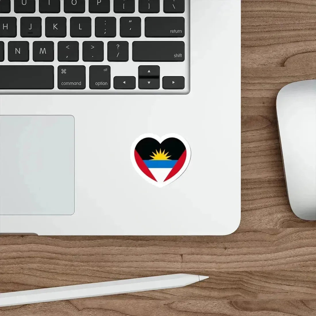 Heart Flag of Antigua and Barbuda - STICKER Vinyl Die-Cut Decal - The Sticker Space