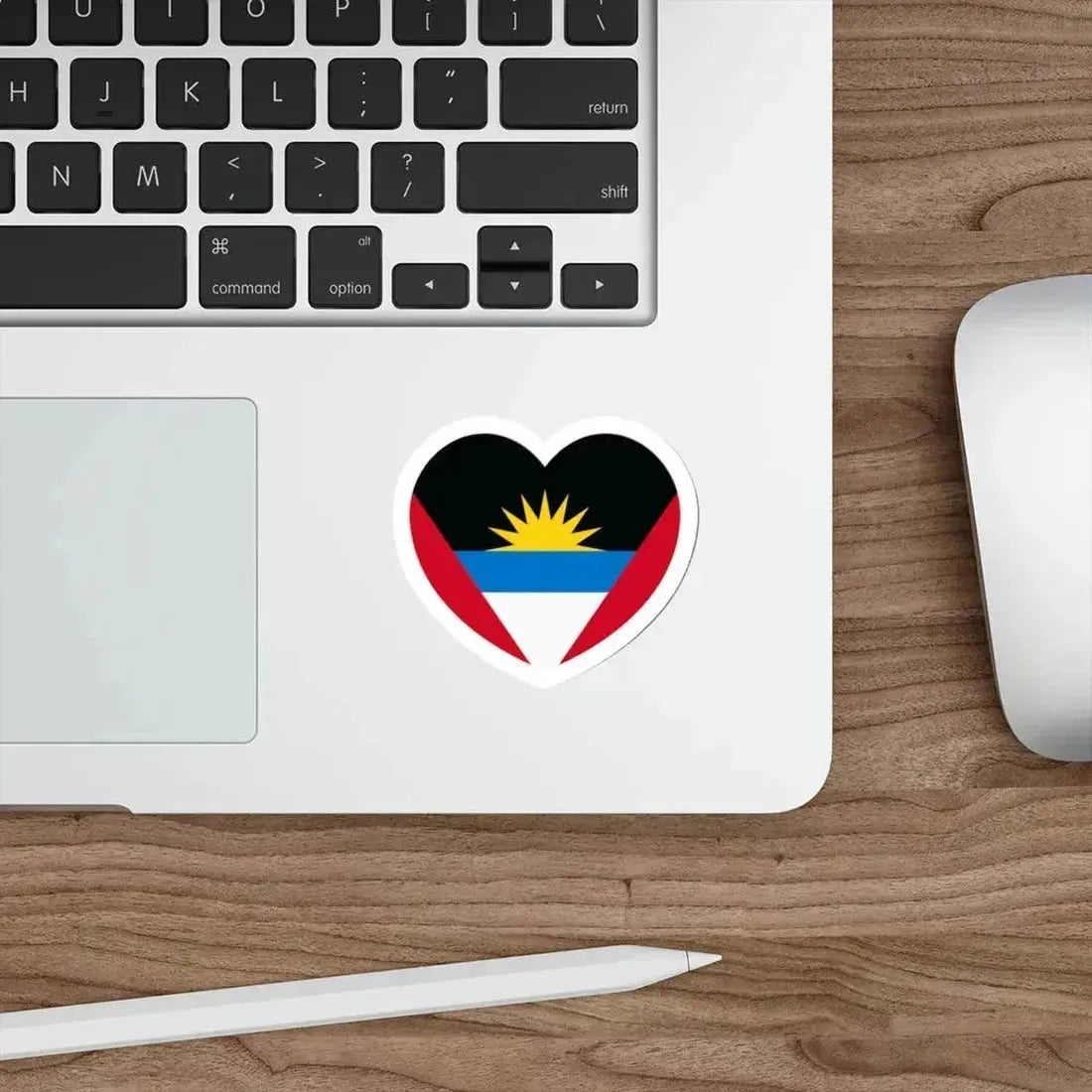 Heart Flag of Antigua and Barbuda - STICKER Vinyl Die-Cut Decal - The Sticker Space