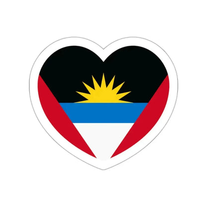 Heart Flag of Antigua and Barbuda - STICKER Vinyl Die-Cut Decal White Die-Cut 2 Inch - The Sticker Space