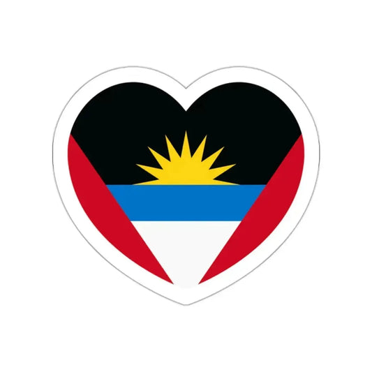 Heart Flag of Antigua and Barbuda - STICKER Vinyl Die-Cut Decal White Die-Cut 2 Inch - The Sticker Space
