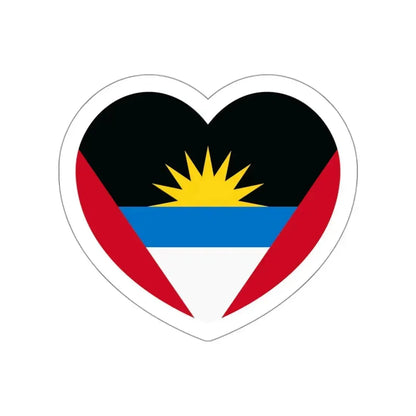 Heart Flag of Antigua and Barbuda - STICKER Vinyl Die-Cut Decal White Die-Cut 3 Inch - The Sticker Space