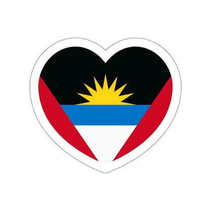 Heart Flag of Antigua and Barbuda - STICKER Vinyl Die-Cut Decal White Die-Cut 4 Inch - The Sticker Space