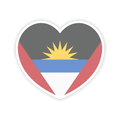 Heart Flag of Antigua and Barbuda - STICKER Vinyl Kiss-Cut Decal 2 Inch Transparent - The Sticker Space