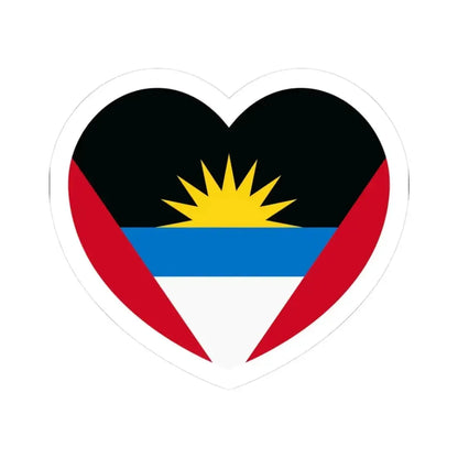 Heart Flag of Antigua and Barbuda - STICKER Vinyl Kiss-Cut Decal 3 Inch White - The Sticker Space