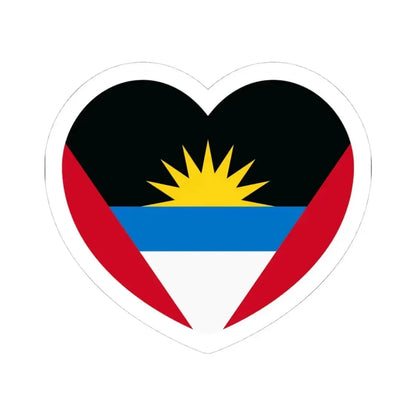 Heart Flag of Antigua and Barbuda - STICKER Vinyl Kiss-Cut Decal 4 Inch White - The Sticker Space