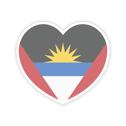 Heart Flag of Antigua and Barbuda - STICKER Vinyl Kiss-Cut Decal 6 Inch Transparent - The Sticker Space