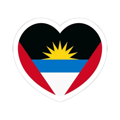 Heart Flag of Antigua and Barbuda - STICKER Vinyl Kiss-Cut Decal 6 Inch White - The Sticker Space