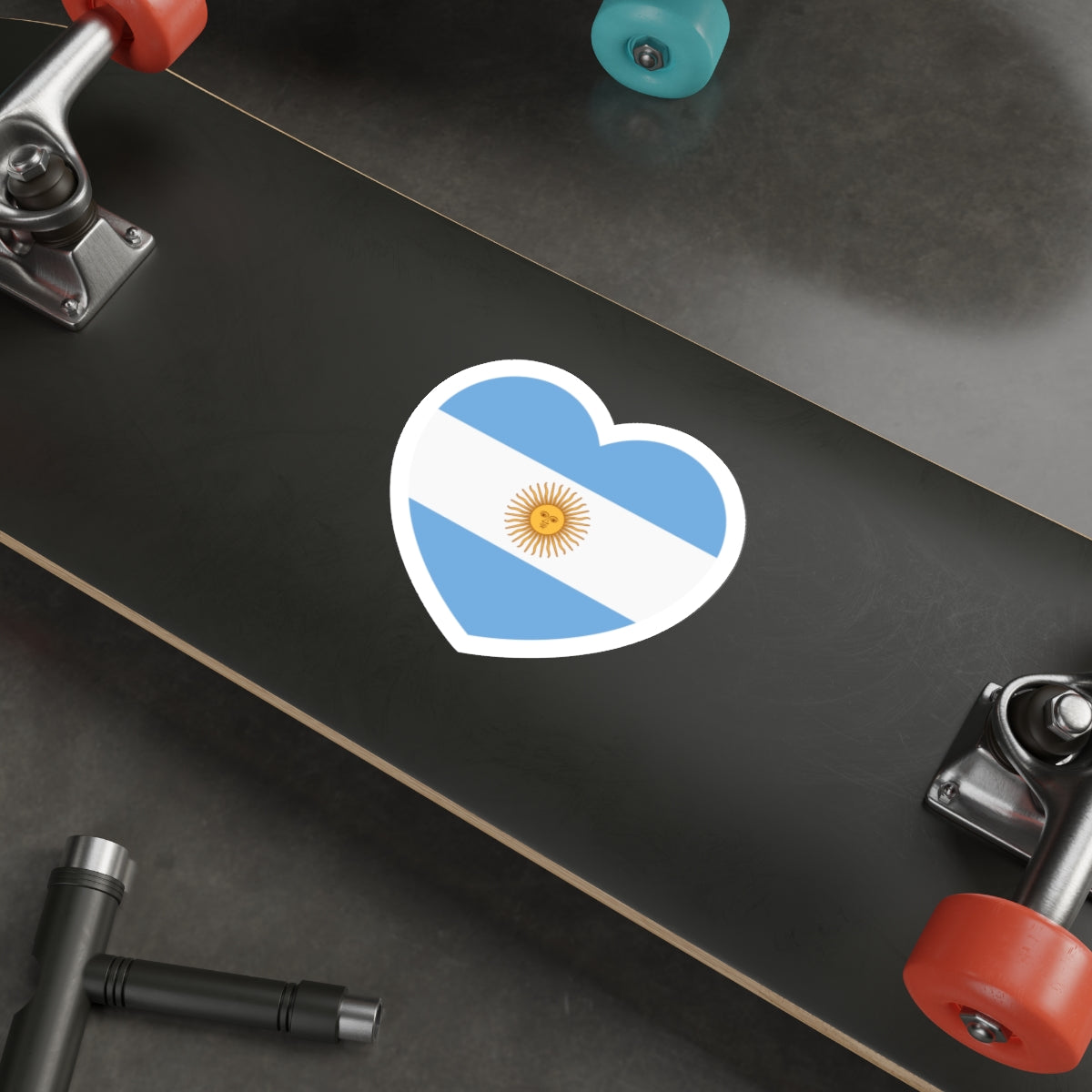 Heart Flag of Argentina 1861-2010 - STICKER Vinyl Die-Cut Decal-The Sticker Space