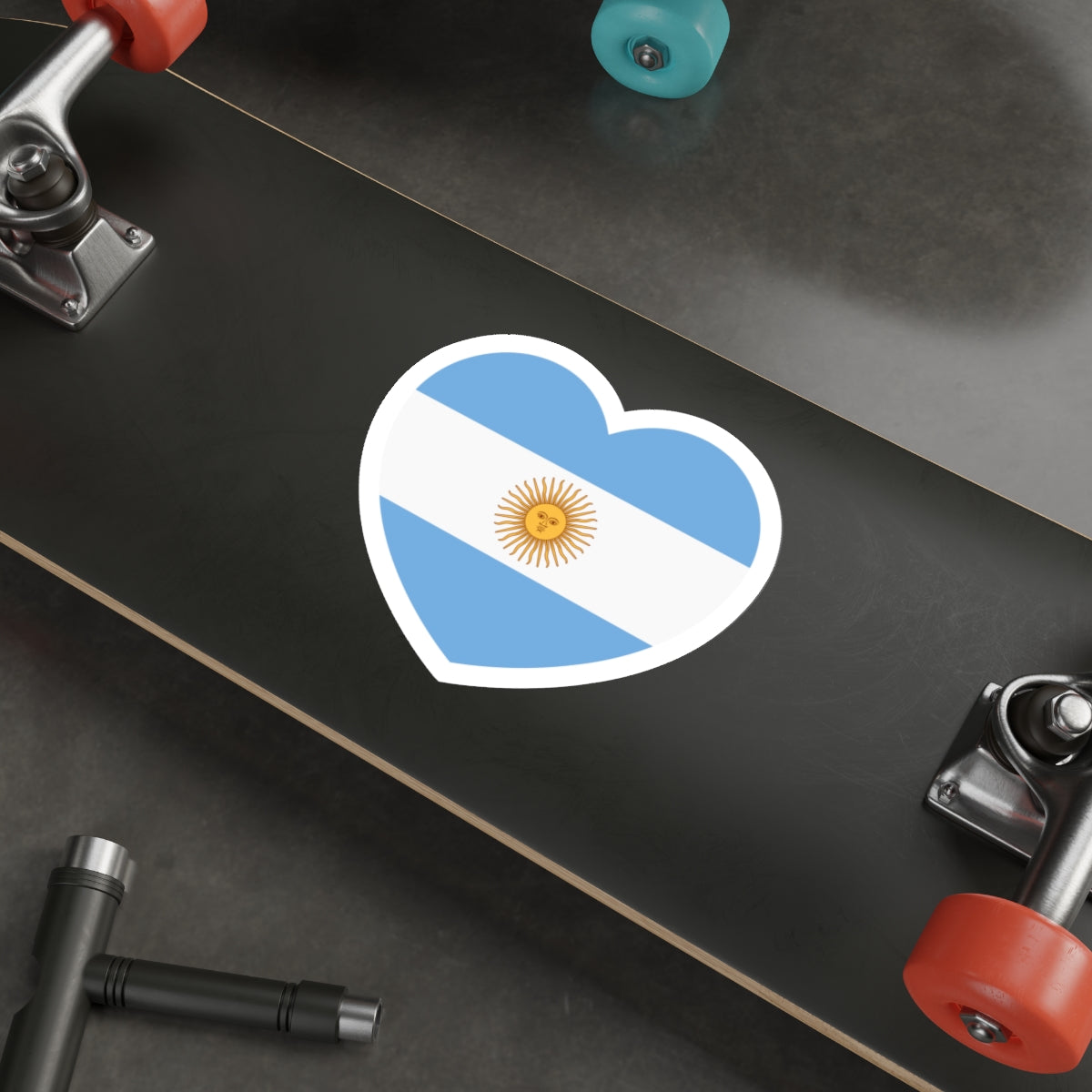 Heart Flag of Argentina 1861-2010 - STICKER Vinyl Die-Cut Decal-The Sticker Space