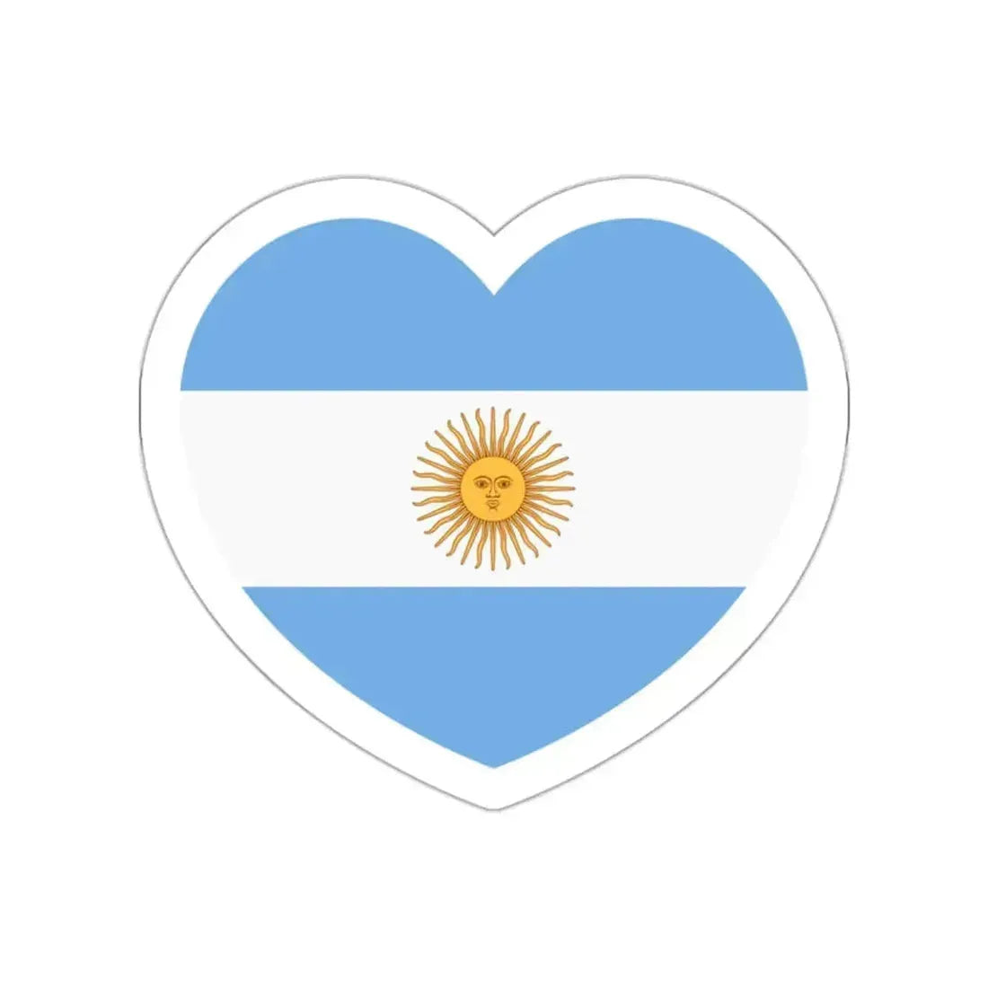 Heart Flag of Argentina 1861-2010 - STICKER Vinyl Die-Cut Decal White Die-Cut 2 Inch - The Sticker Space