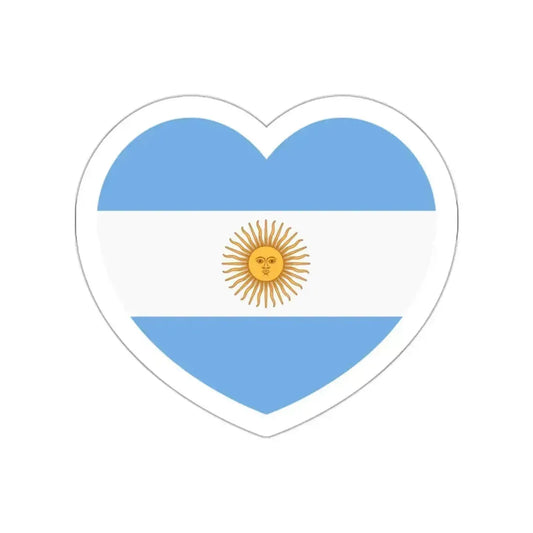 Heart Flag of Argentina 1861-2010 - STICKER Vinyl Die-Cut Decal White Die-Cut 2 Inch - The Sticker Space