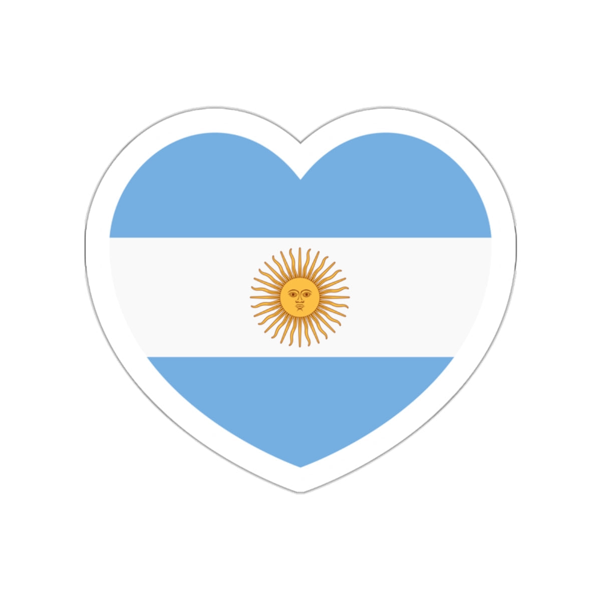 Heart Flag of Argentina 1861-2010 - STICKER Vinyl Die-Cut Decal-White-The Sticker Space