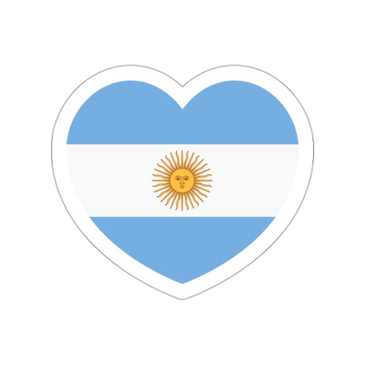 Heart Flag of Argentina 1861-2010 - STICKER Vinyl Die-Cut Decal-White-The Sticker Space