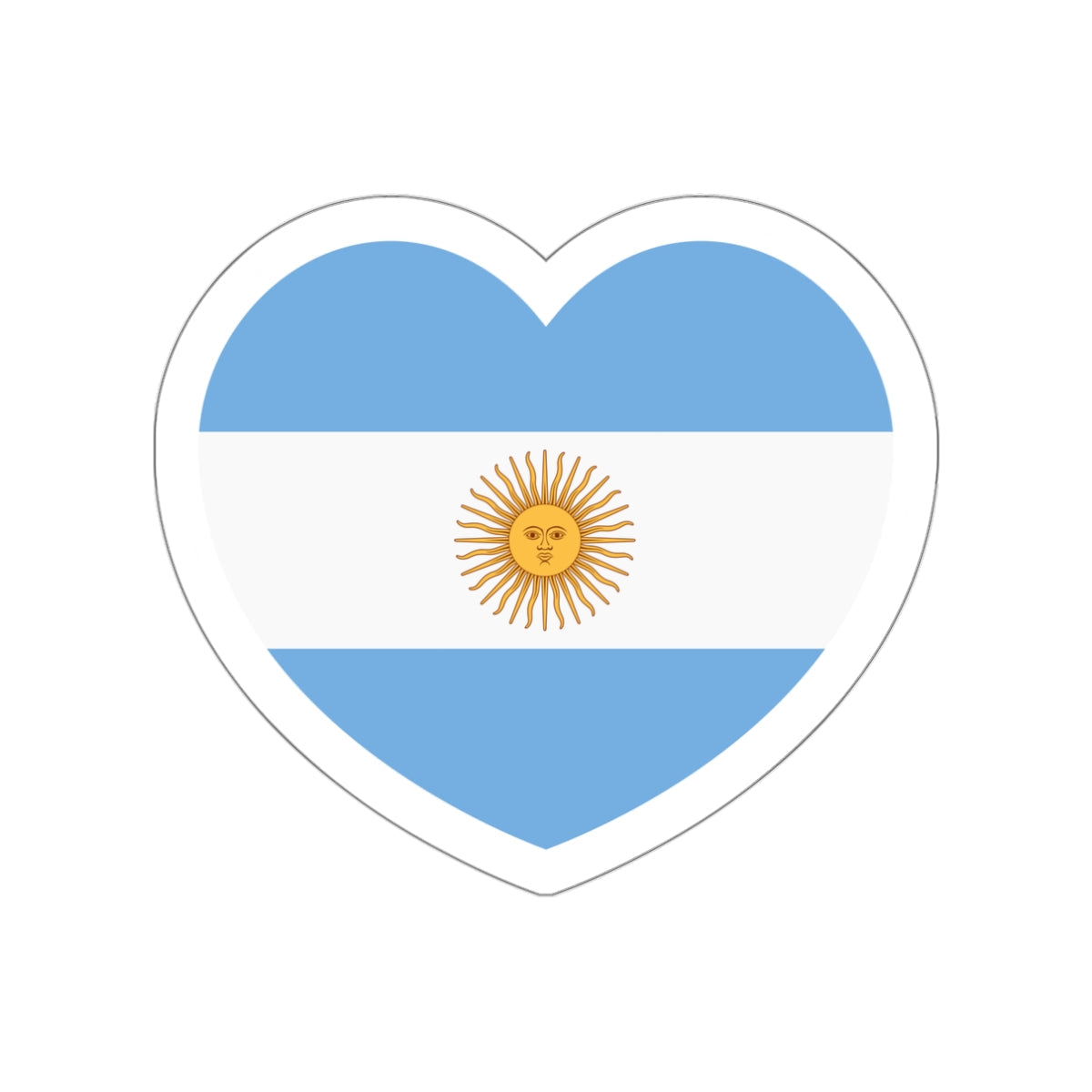 Heart Flag of Argentina 1861-2010 - STICKER Vinyl Die-Cut Decal-White-The Sticker Space