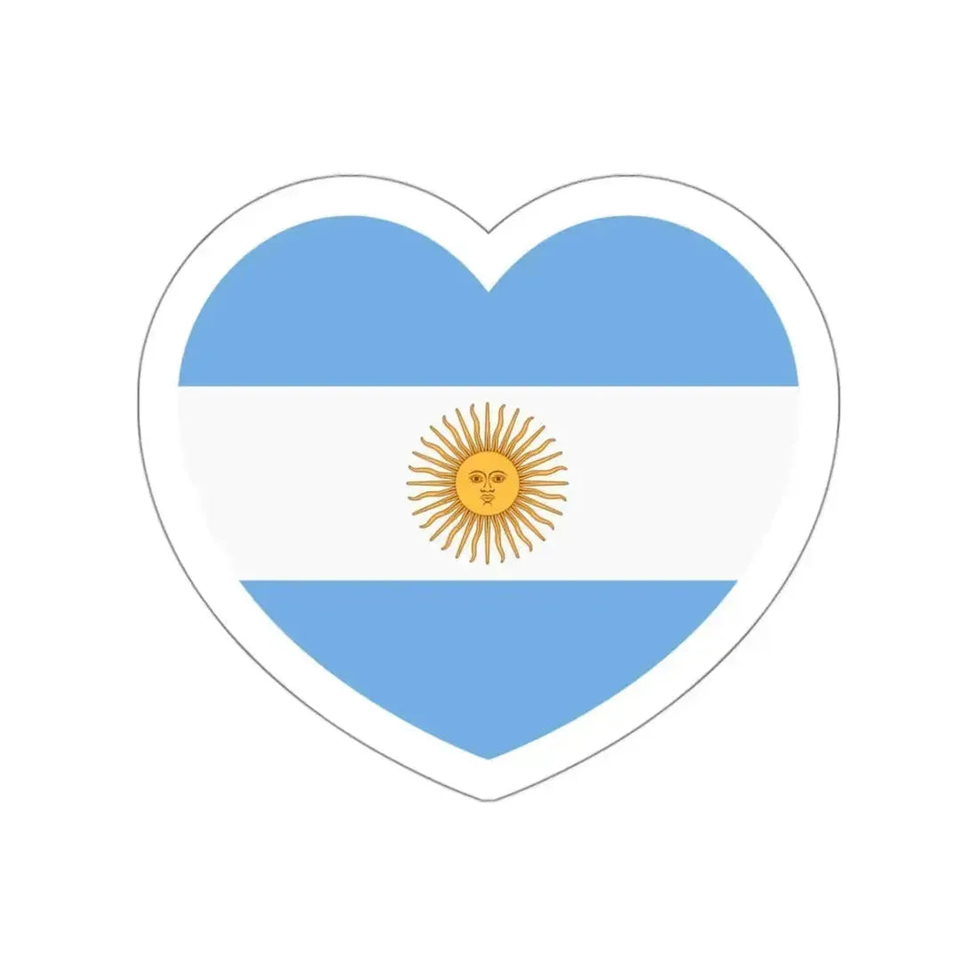 Heart Flag of Argentina 1861-2010 - STICKER Vinyl Die-Cut Decal White Die-Cut 3 Inch - The Sticker Space