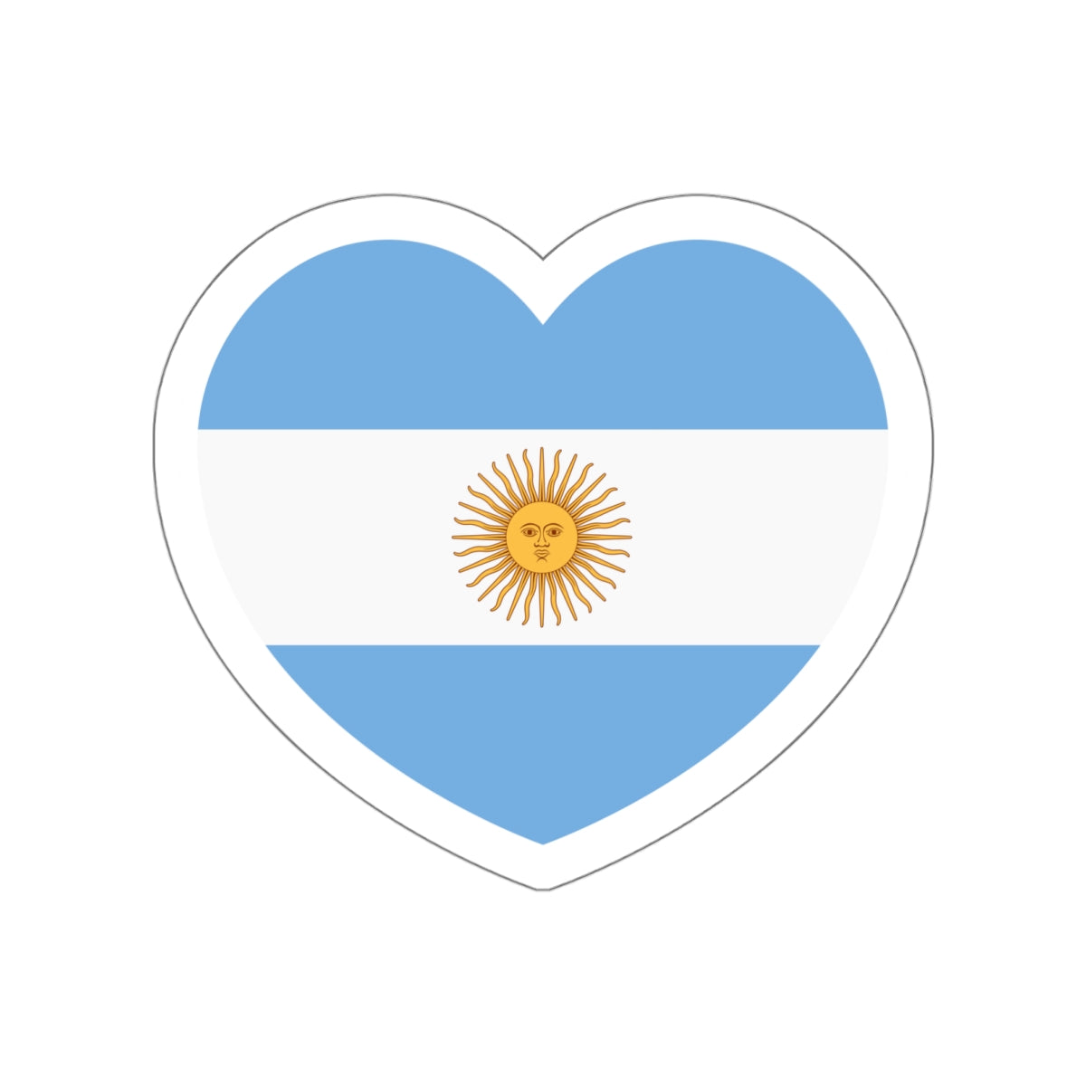 Heart Flag of Argentina 1861-2010 - STICKER Vinyl Die-Cut Decal-White-The Sticker Space