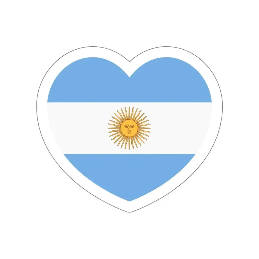 Heart Flag of Argentina 1861-2010 - STICKER Vinyl Die-Cut Decal White Die-Cut 6 Inch - The Sticker Space