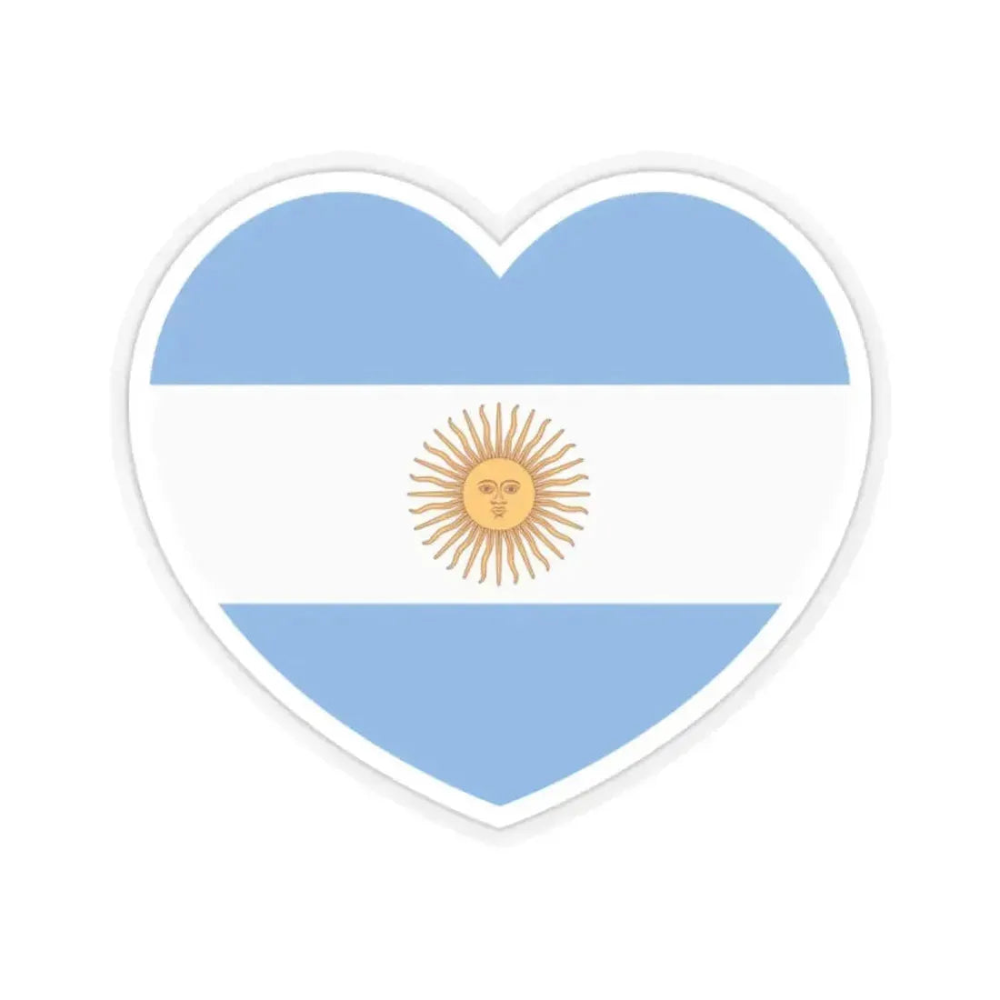 Heart Flag of Argentina 1861-2010 - STICKER Vinyl Kiss-Cut Decal 2 Inch Transparent - The Sticker Space