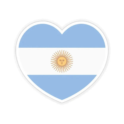 Heart Flag of Argentina 1861-2010 - STICKER Vinyl Kiss-Cut Decal 2 Inch Transparent - The Sticker Space