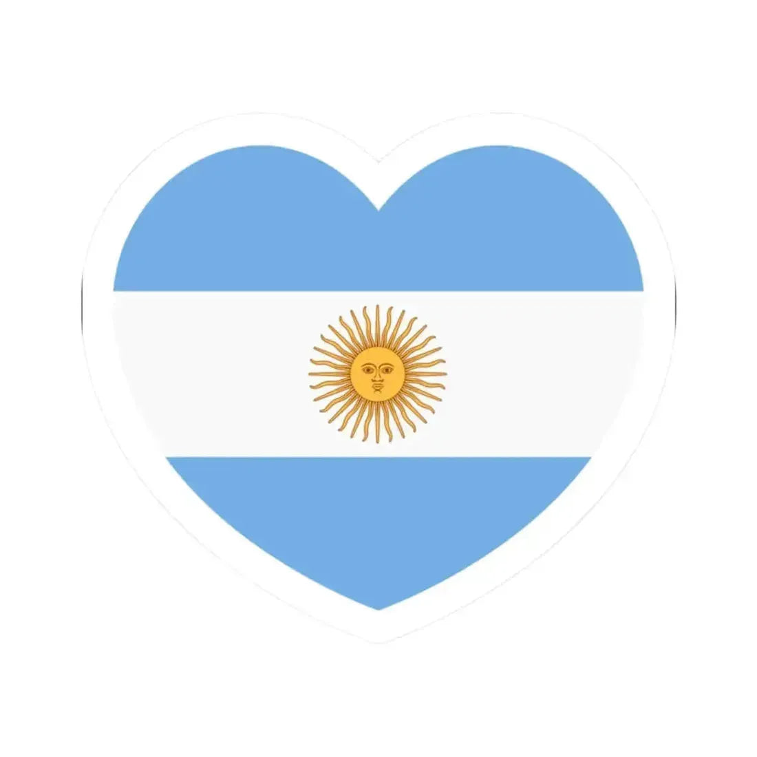 Heart Flag of Argentina 1861-2010 - STICKER Vinyl Kiss-Cut Decal 2 Inch White - The Sticker Space