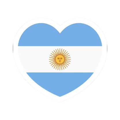 Heart Flag of Argentina 1861-2010 - STICKER Vinyl Kiss-Cut Decal 2 Inch White - The Sticker Space