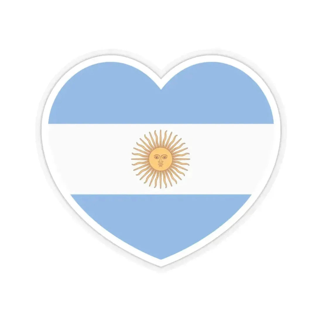 Heart Flag of Argentina 1861-2010 - STICKER Vinyl Kiss-Cut Decal 3 Inch Transparent - The Sticker Space