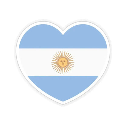 Heart Flag of Argentina 1861-2010 - STICKER Vinyl Kiss-Cut Decal 3 Inch Transparent - The Sticker Space