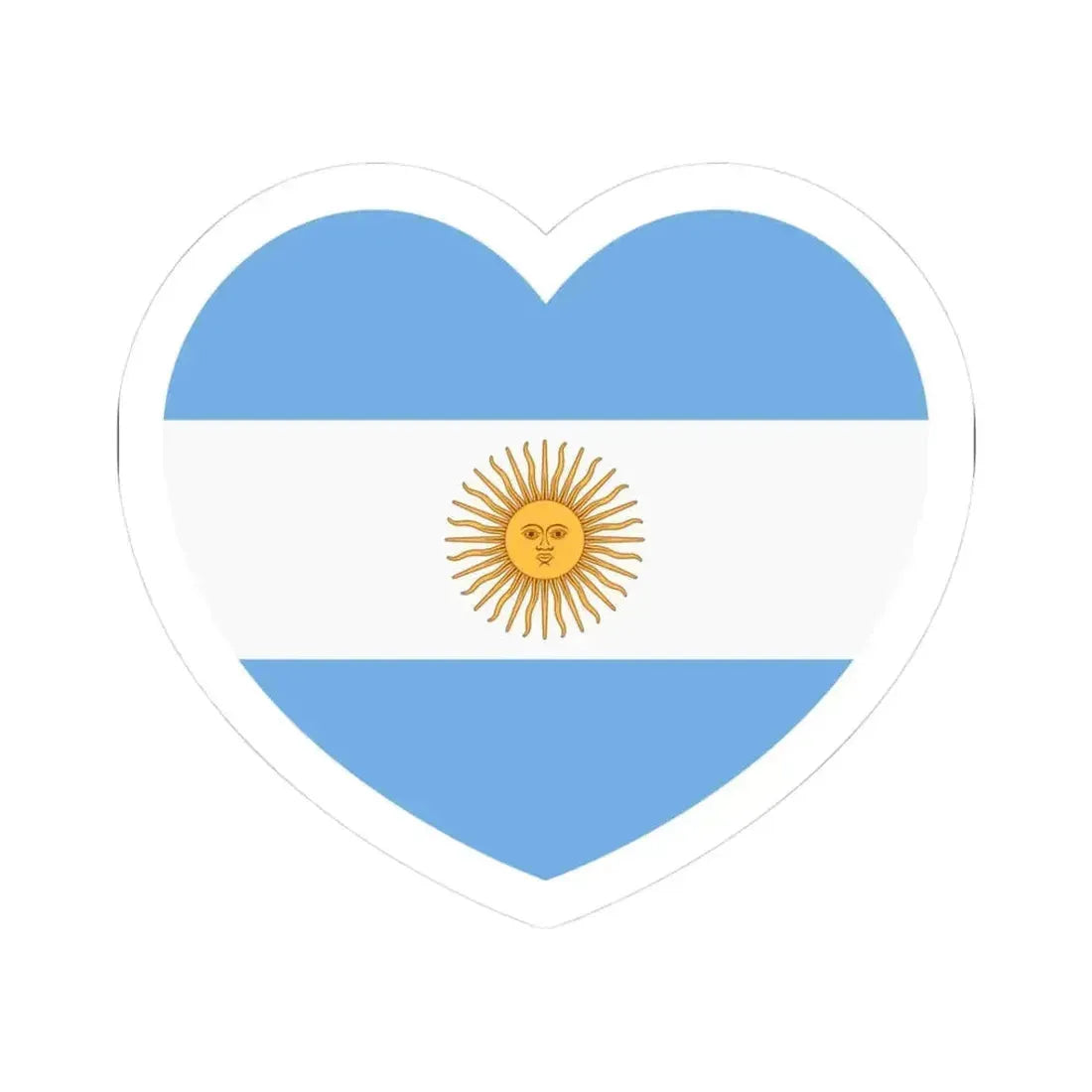 Heart Flag of Argentina 1861-2010 - STICKER Vinyl Kiss-Cut Decal 3 Inch White - The Sticker Space