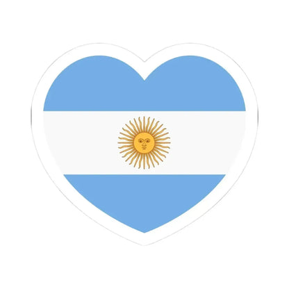 Heart Flag of Argentina 1861-2010 - STICKER Vinyl Kiss-Cut Decal 3 Inch White - The Sticker Space