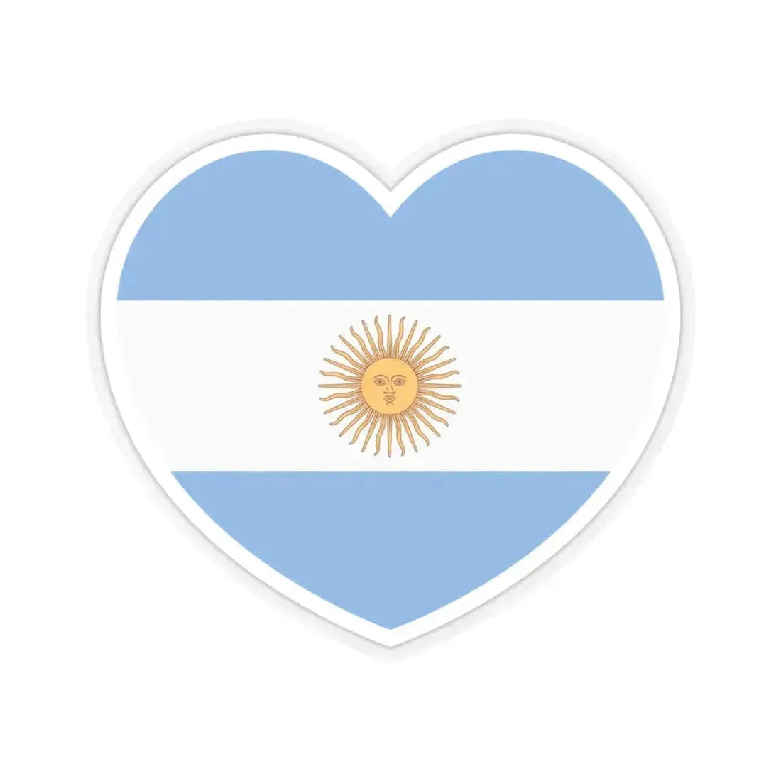 Heart Flag of Argentina 1861-2010 - STICKER Vinyl Kiss-Cut Decal 4 Inch Transparent - The Sticker Space