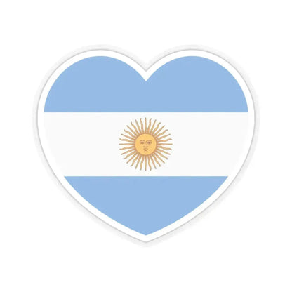 Heart Flag of Argentina 1861-2010 - STICKER Vinyl Kiss-Cut Decal 4 Inch Transparent - The Sticker Space