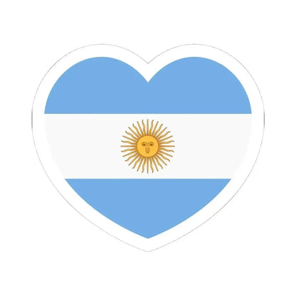 Heart Flag of Argentina 1861-2010 - STICKER Vinyl Kiss-Cut Decal 4 Inch White - The Sticker Space