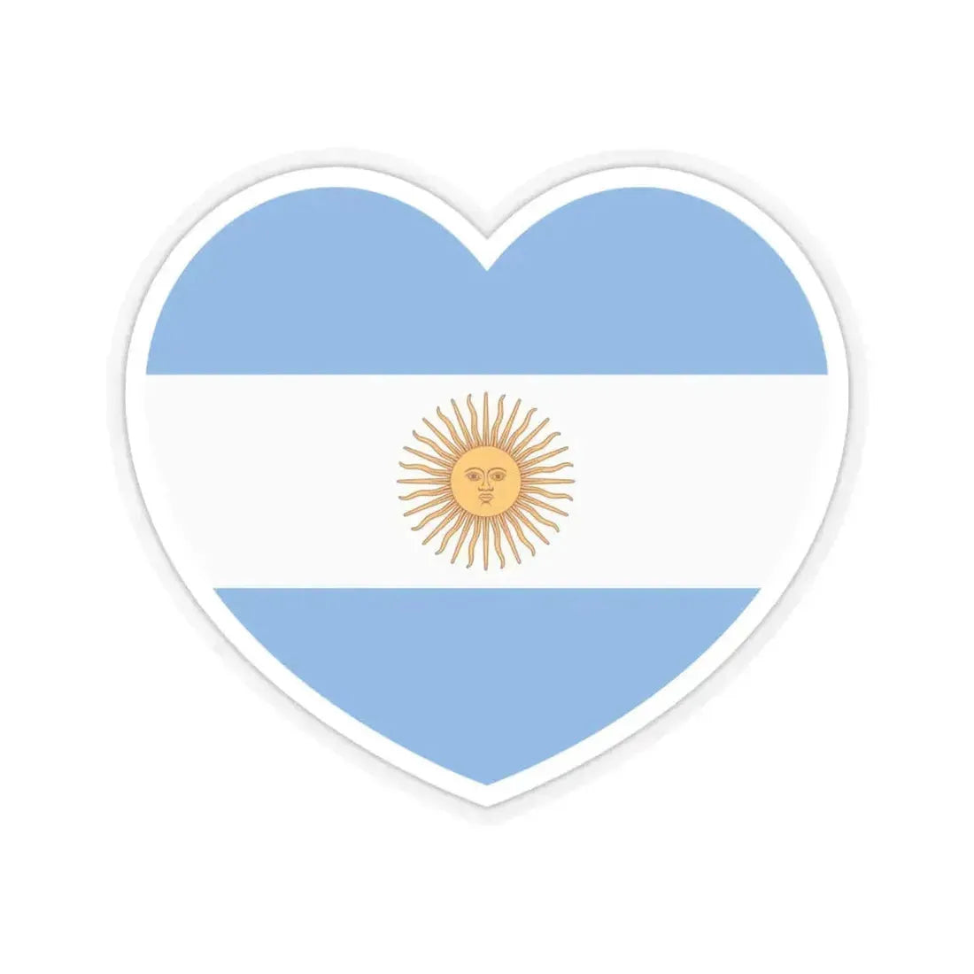 Heart Flag of Argentina 1861-2010 - STICKER Vinyl Kiss-Cut Decal 6 Inch Transparent - The Sticker Space