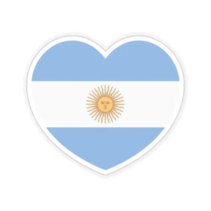 Heart Flag of Argentina 1861-2010 - STICKER Vinyl Kiss-Cut Decal 6 Inch Transparent - The Sticker Space