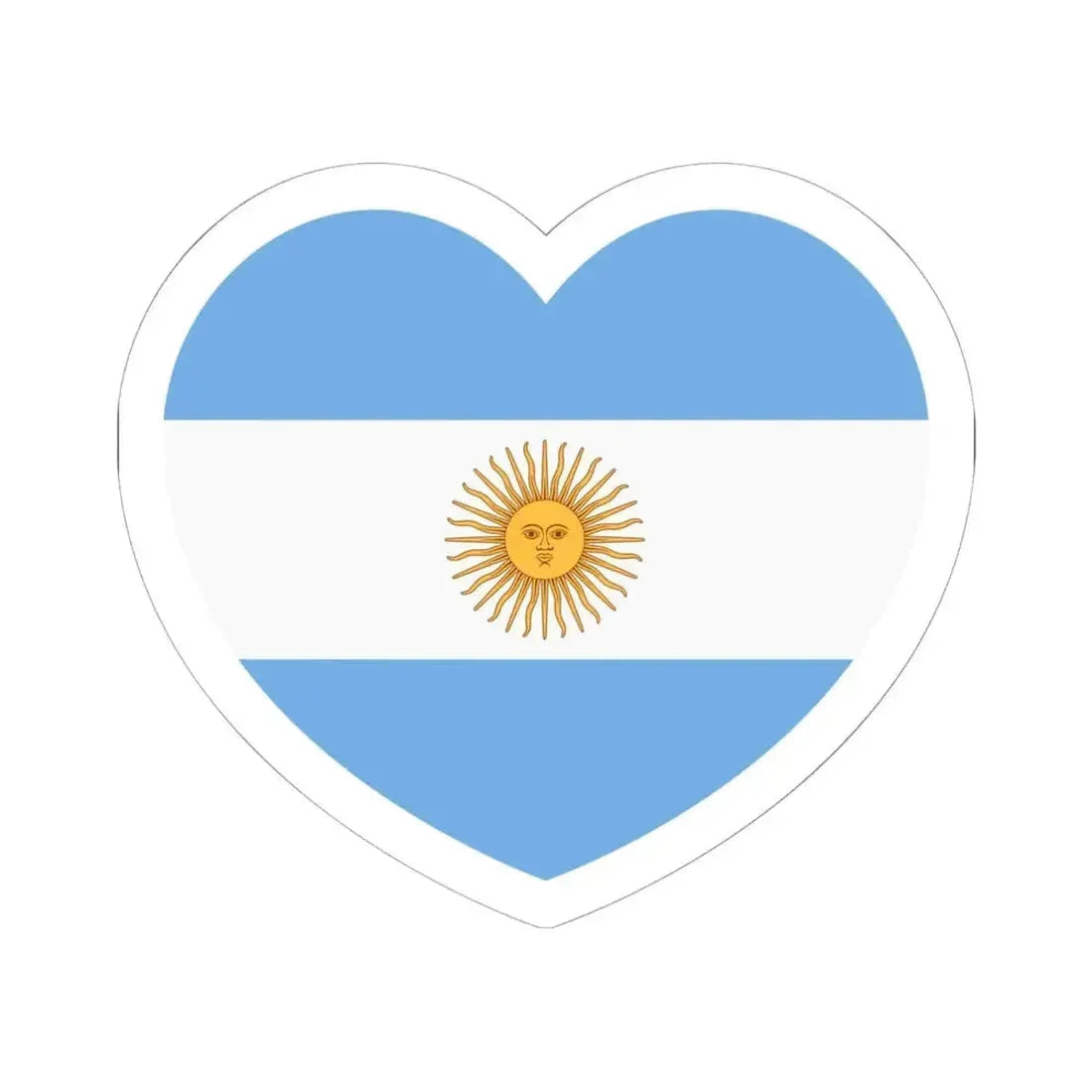 Heart Flag of Argentina 1861-2010 - STICKER Vinyl Kiss-Cut Decal 6 Inch White - The Sticker Space