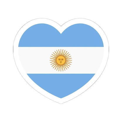 Heart Flag of Argentina 1861-2010 - STICKER Vinyl Kiss-Cut Decal 6 Inch White - The Sticker Space