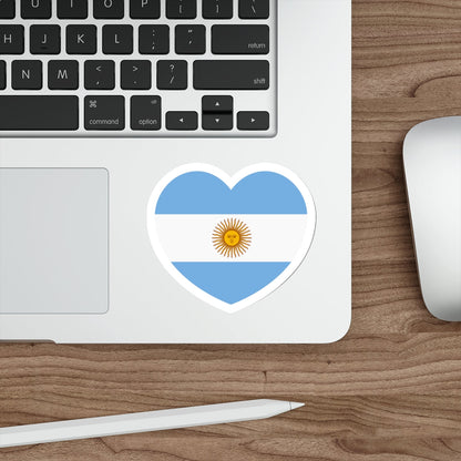 Heart Flag of Argentina - STICKER Vinyl Die-Cut Decal-The Sticker Space