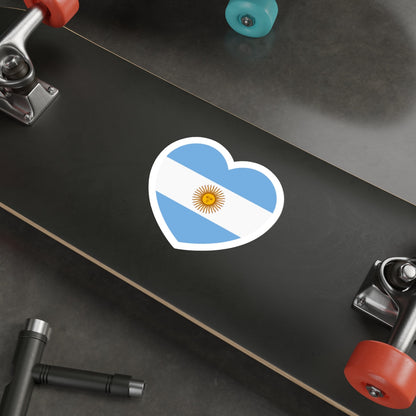 Heart Flag of Argentina - STICKER Vinyl Die-Cut Decal-The Sticker Space