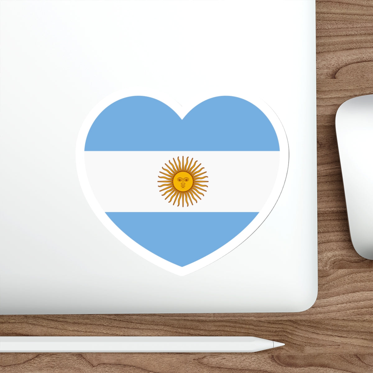 Heart Flag of Argentina - STICKER Vinyl Die-Cut Decal-The Sticker Space