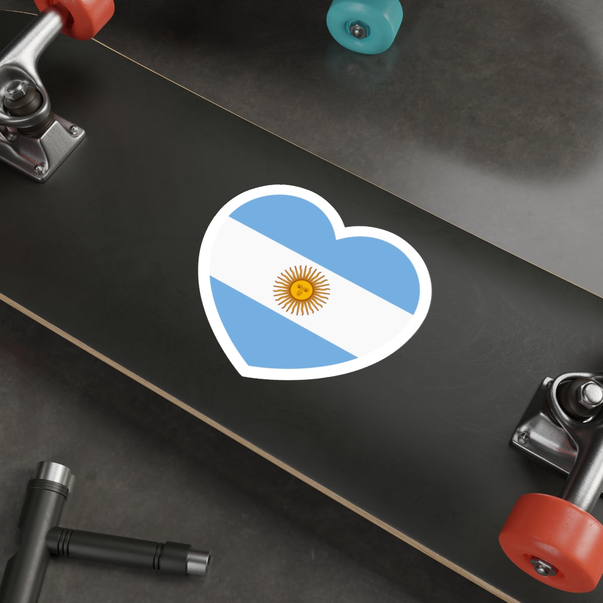 Heart Flag of Argentina - STICKER Vinyl Die-Cut Decal-The Sticker Space