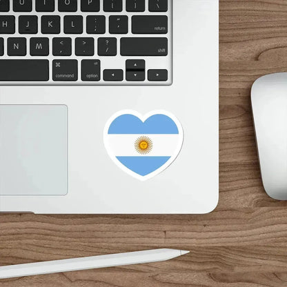 Heart Flag of Argentina - STICKER Vinyl Die-Cut Decal - The Sticker Space