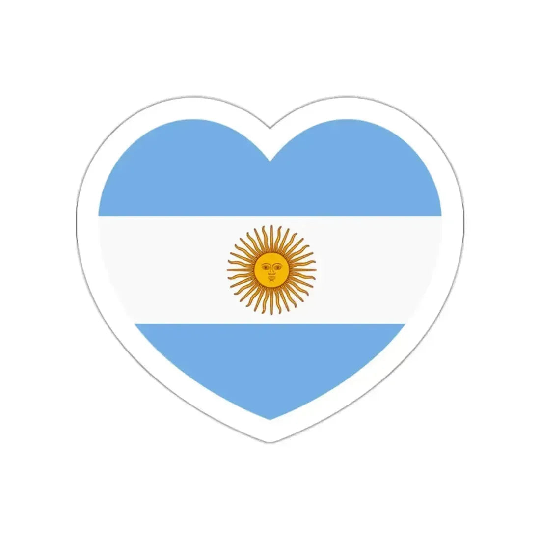 Heart Flag of Argentina - STICKER Vinyl Die-Cut Decal White Die-Cut 2 Inch - The Sticker Space