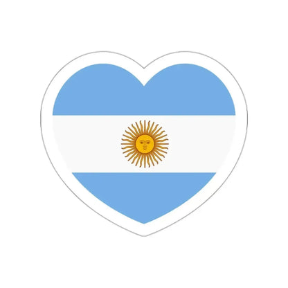 Heart Flag of Argentina - STICKER Vinyl Die-Cut Decal White Die-Cut 2 Inch - The Sticker Space