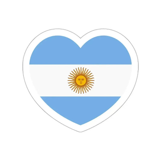 Heart Flag of Argentina - STICKER Vinyl Die-Cut Decal White Die-Cut 2 Inch - The Sticker Space