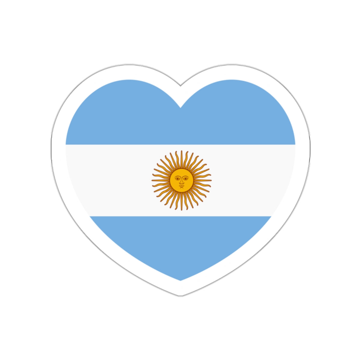 Heart Flag of Argentina - STICKER Vinyl Die-Cut Decal-White-The Sticker Space