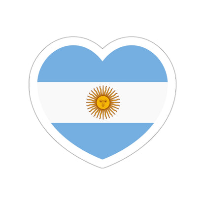 Heart Flag of Argentina - STICKER Vinyl Die-Cut Decal-White-The Sticker Space