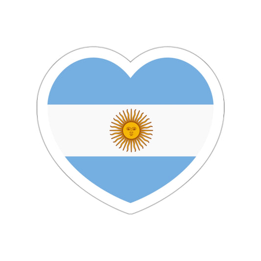 Heart Flag of Argentina - STICKER Vinyl Die-Cut Decal-White-The Sticker Space