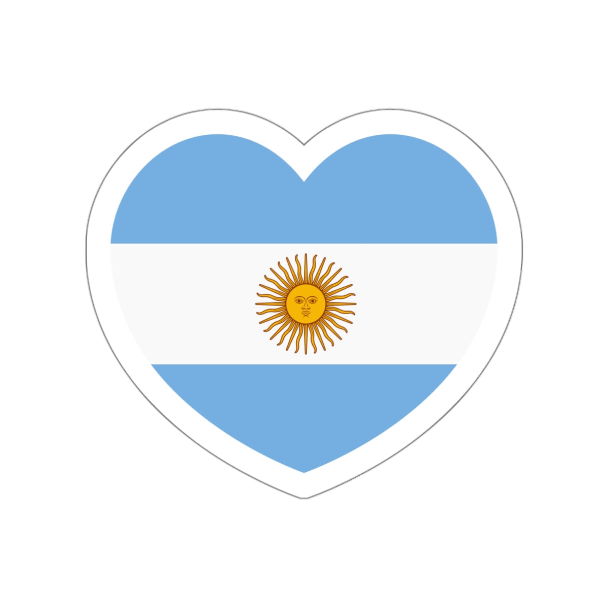 Heart Flag of Argentina - STICKER Vinyl Die-Cut Decal-White-The Sticker Space